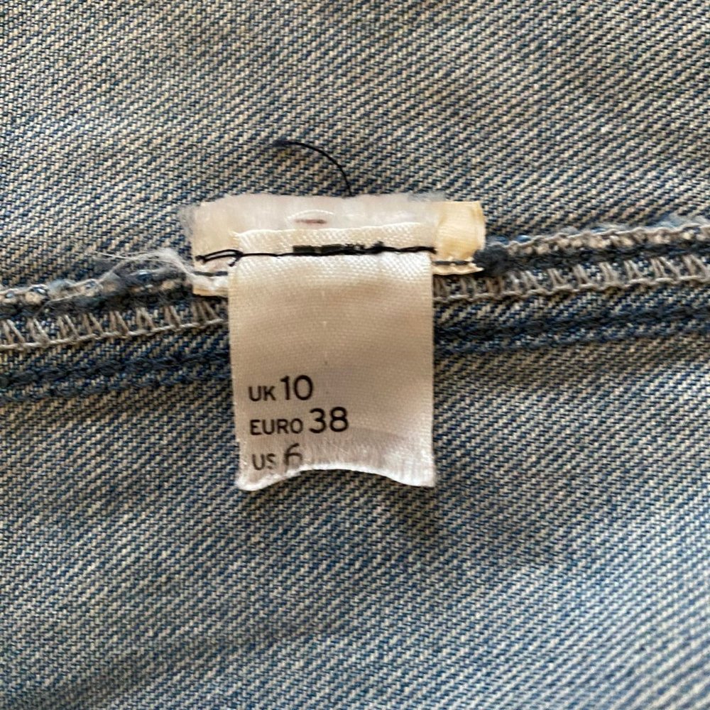 Moto Cross Back Strap Button Up Denim Crop Top Size 6 / 38 / M - Picture 5 of 5
